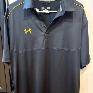 Under Armour Black Polo Shirt with Yellow Logo